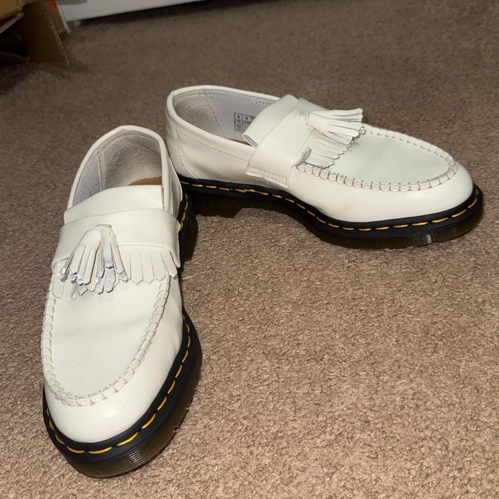 Dr. Martens White Leather Tassel Loafers - Picture 2 of 5